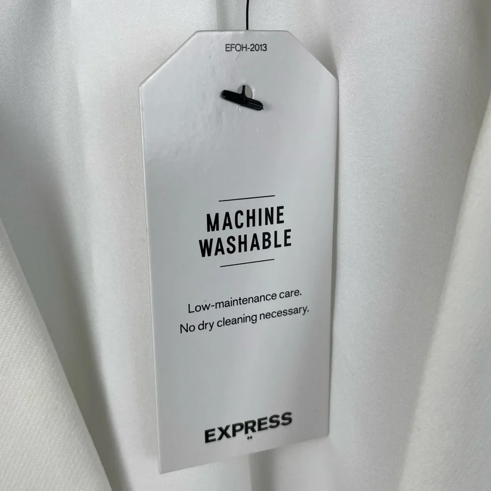 NEW Express Zip Pocket Cutaway Blazer Womens Size 14 Solid White Business Office